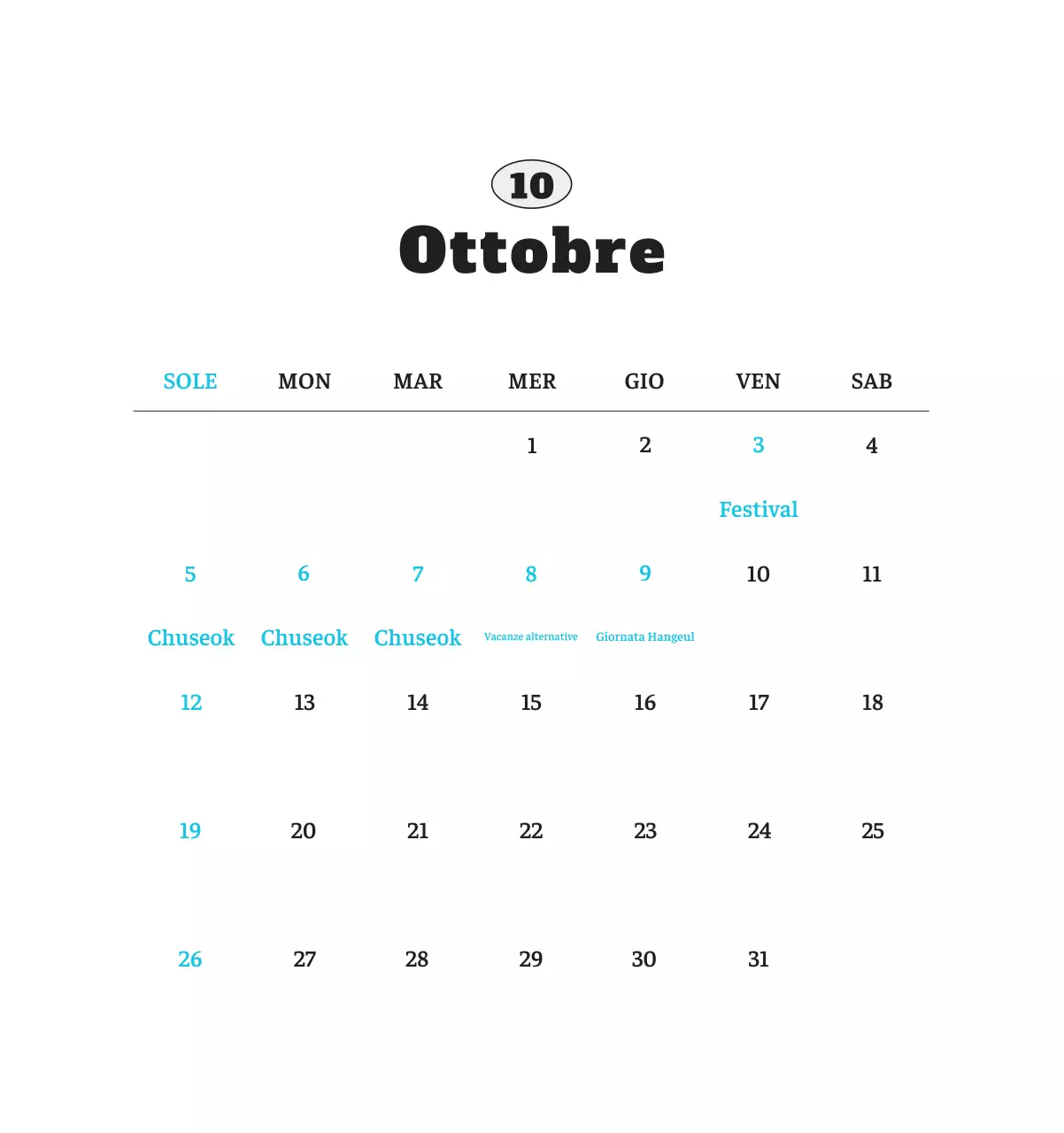 Calendario fotografico degli animali del balletto bianco e ordinato