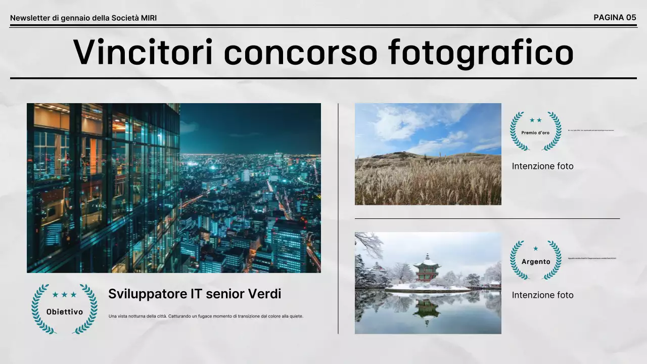 Newsletter aziendale predefinita in bianco e nero