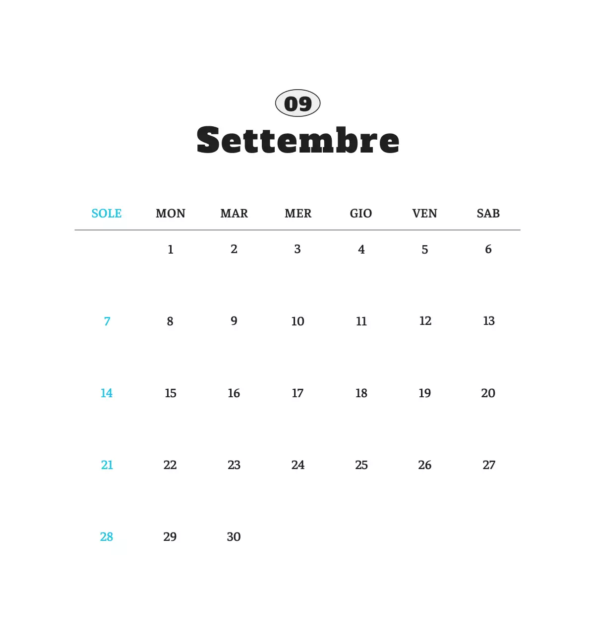 Calendario fotografico degli animali del balletto bianco e ordinato