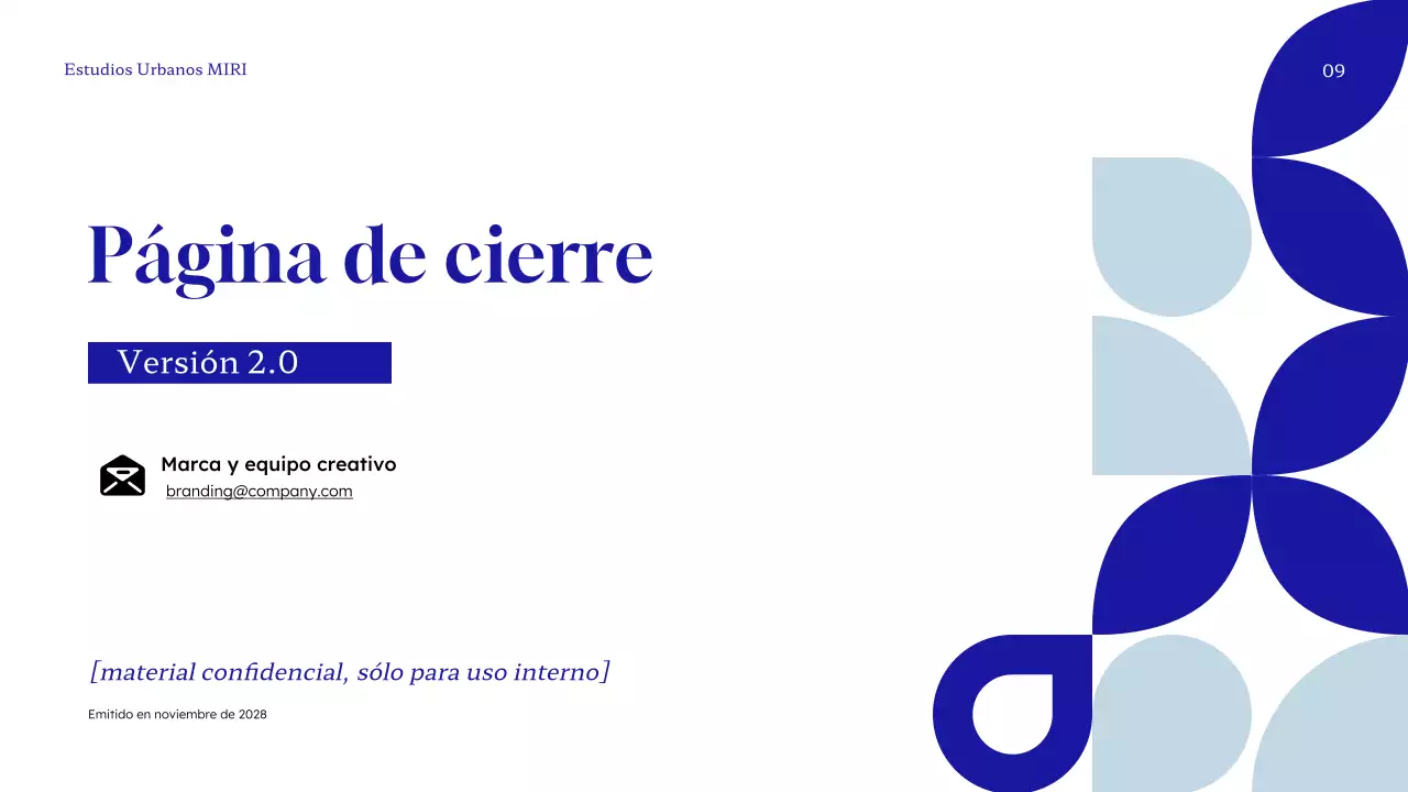 directriz de la marca blue modern