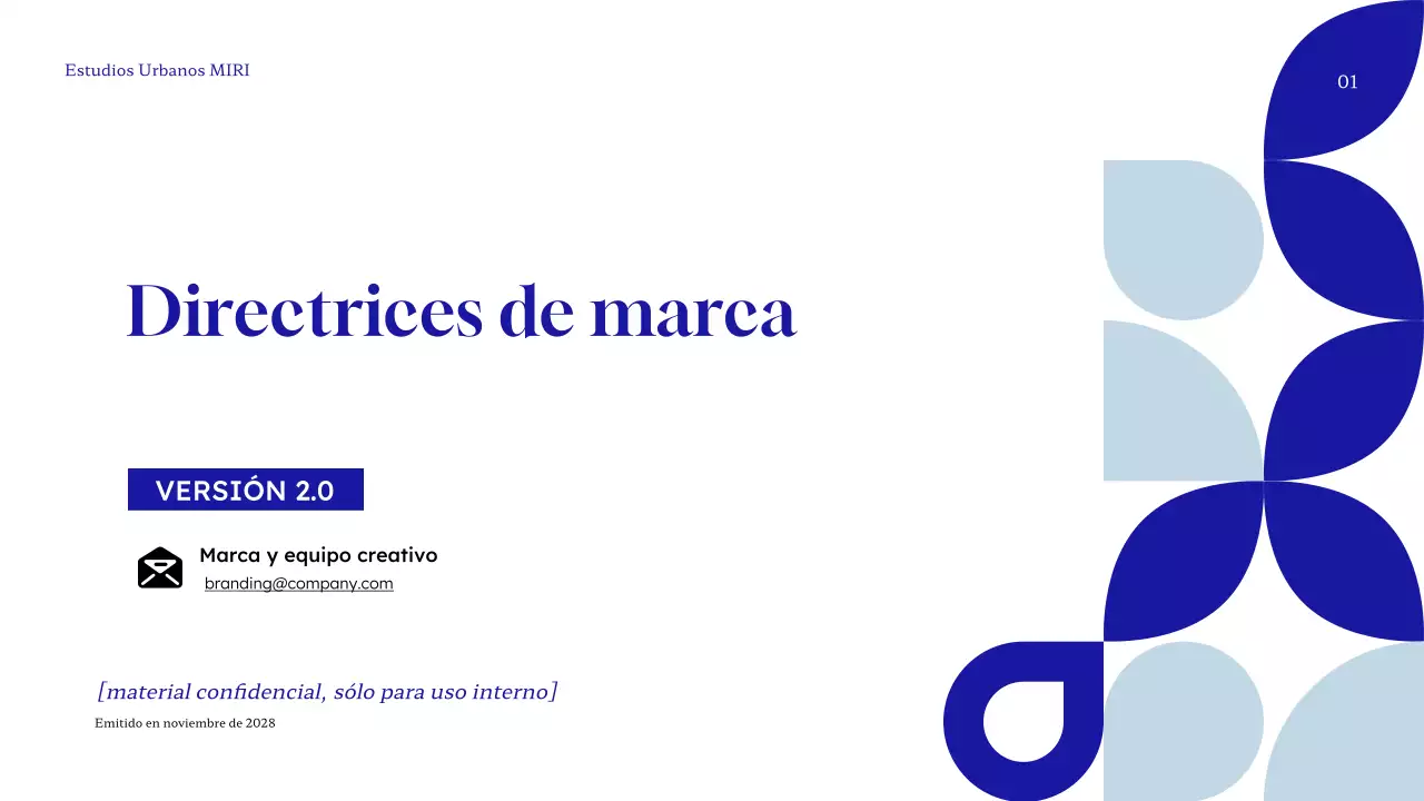 directriz de la marca blue modern