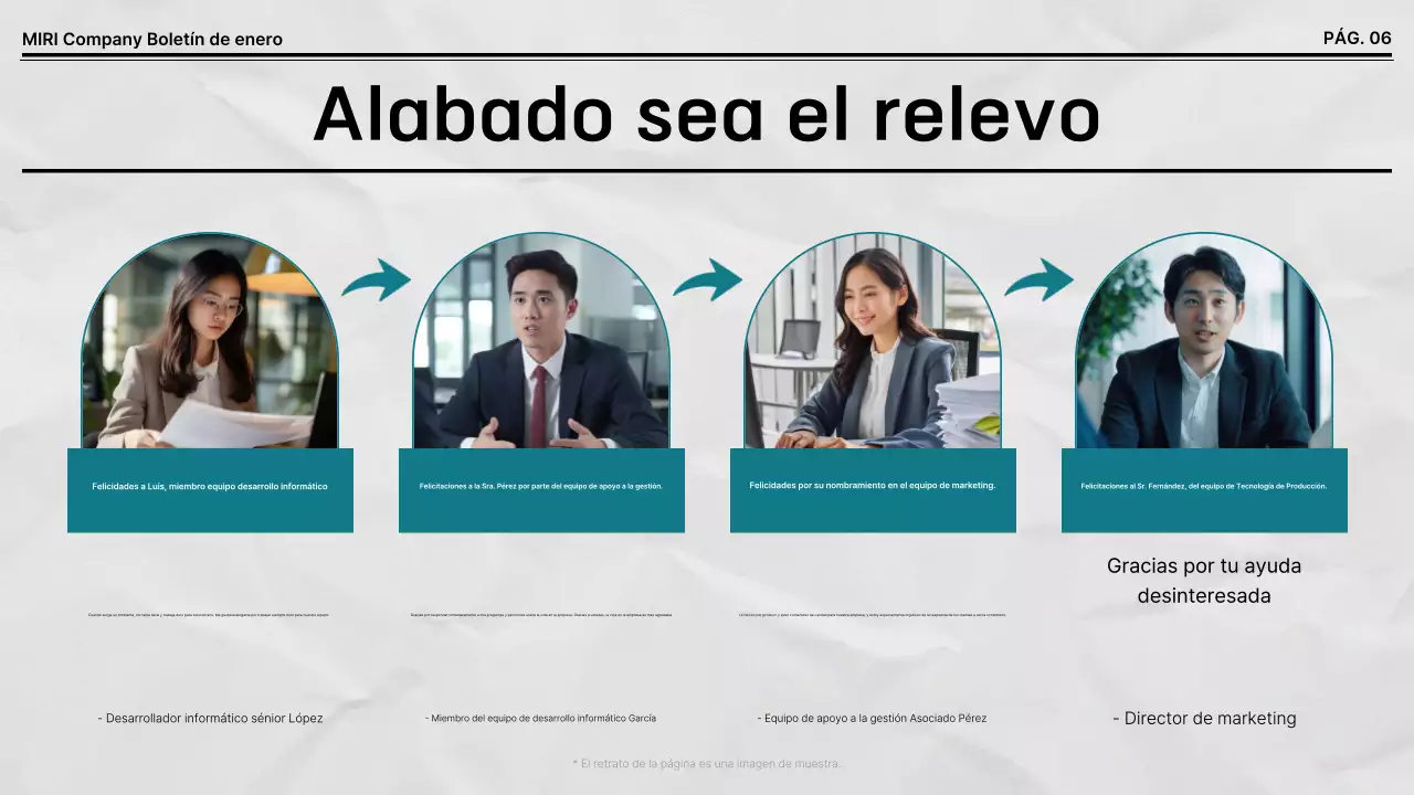 Boletín corporativo predeterminado en blanco y negro