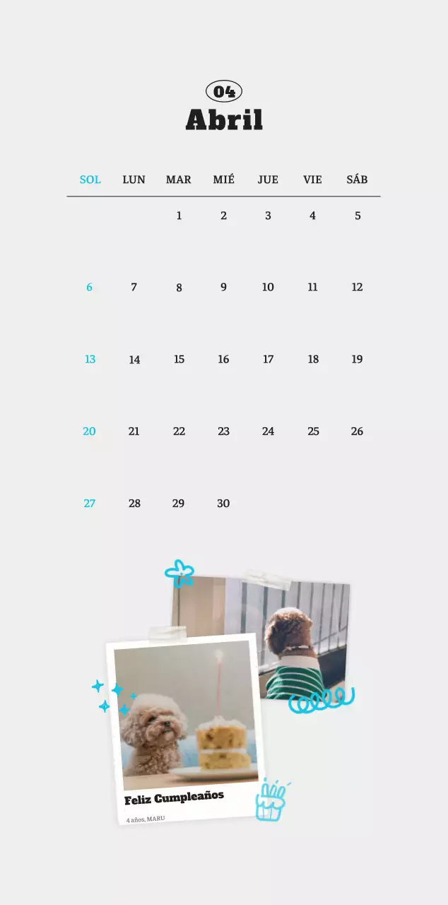 Ballet Blanco Neat Animal Foto Calendario