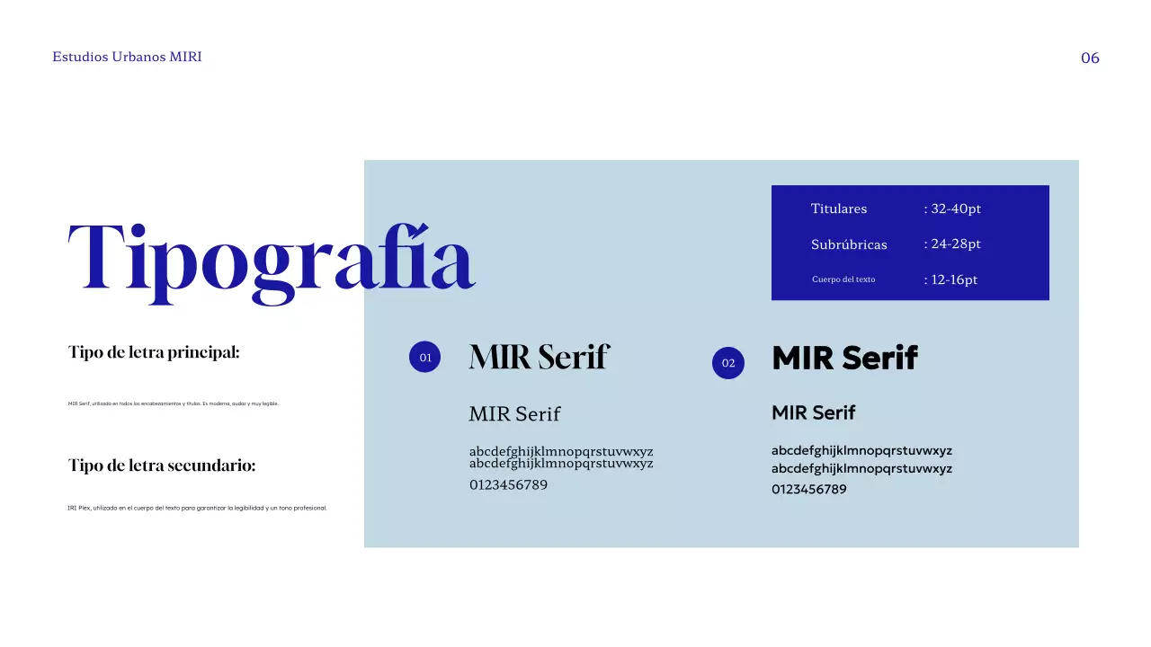 directriz de la marca blue modern