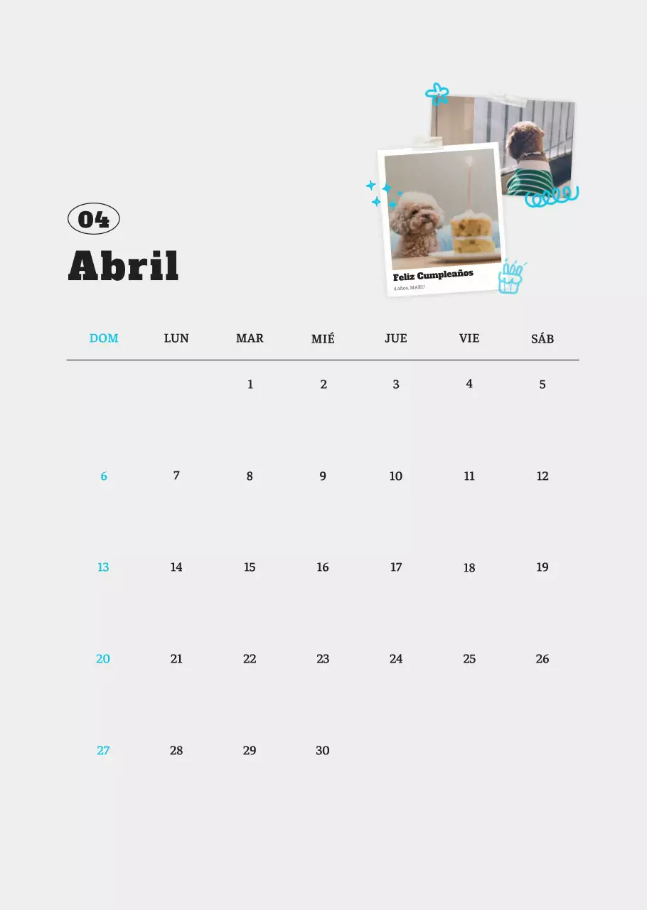 Ballet Blanco Neat Animal Foto Calendario