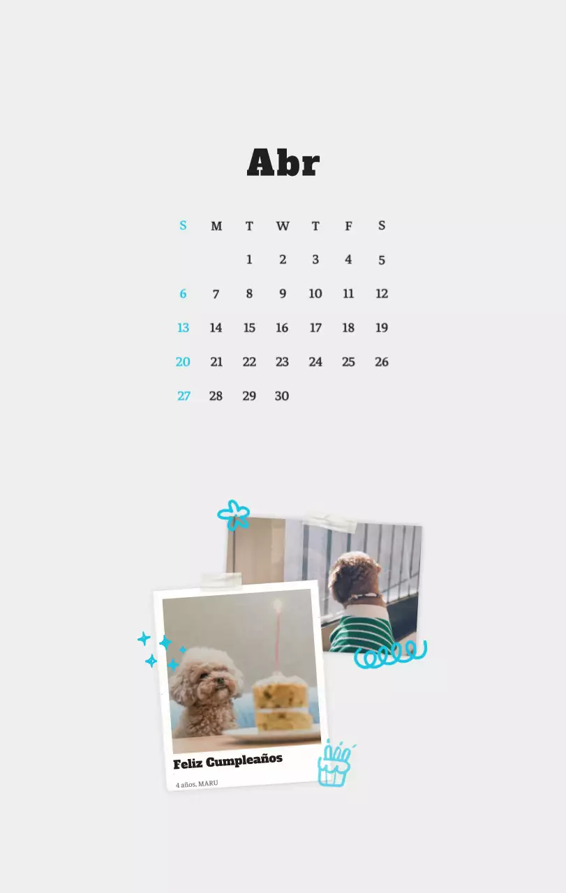 Ballet Blanco Neat Animal Foto Calendario