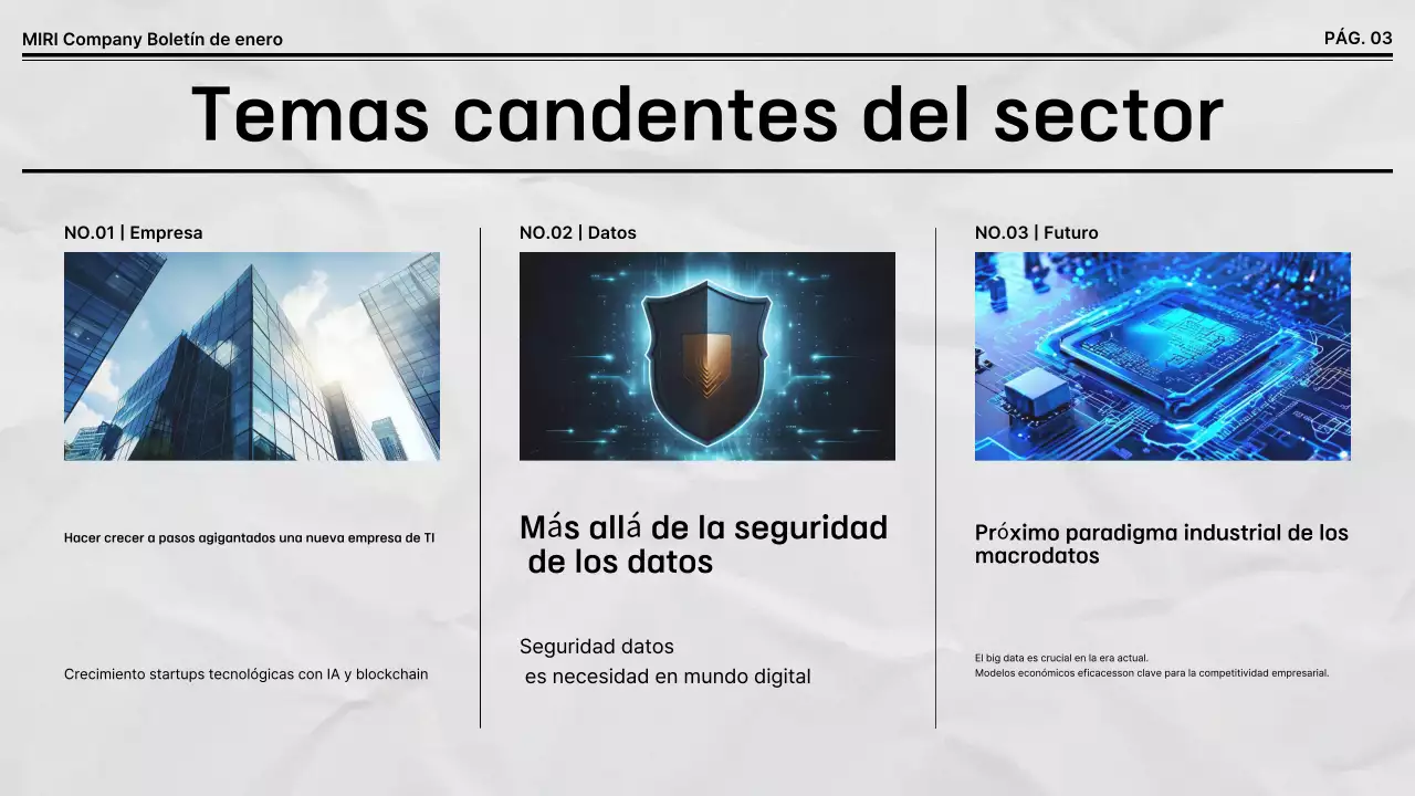 Boletín corporativo predeterminado en blanco y negro