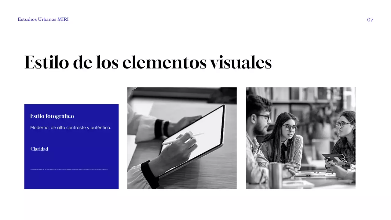 directriz de la marca blue modern