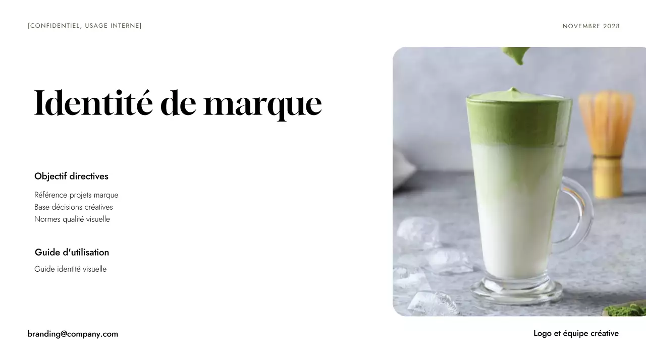 Ligne directrice de la marque verte minimaliste