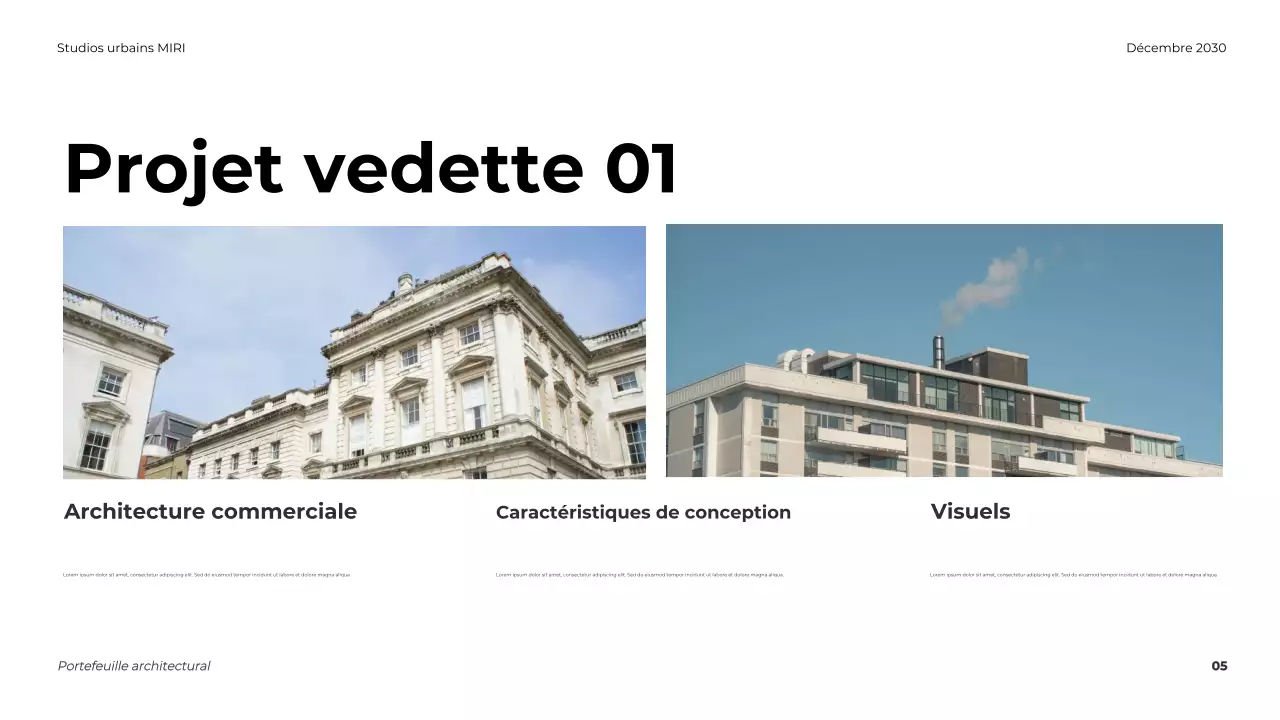 Portfolio d'architecture moderne grise