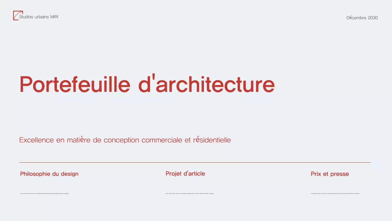 Portefeuille d'architecture moderne rouge