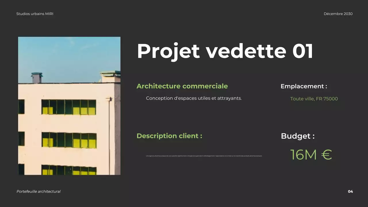 Portfolio d'architecture moderne grise