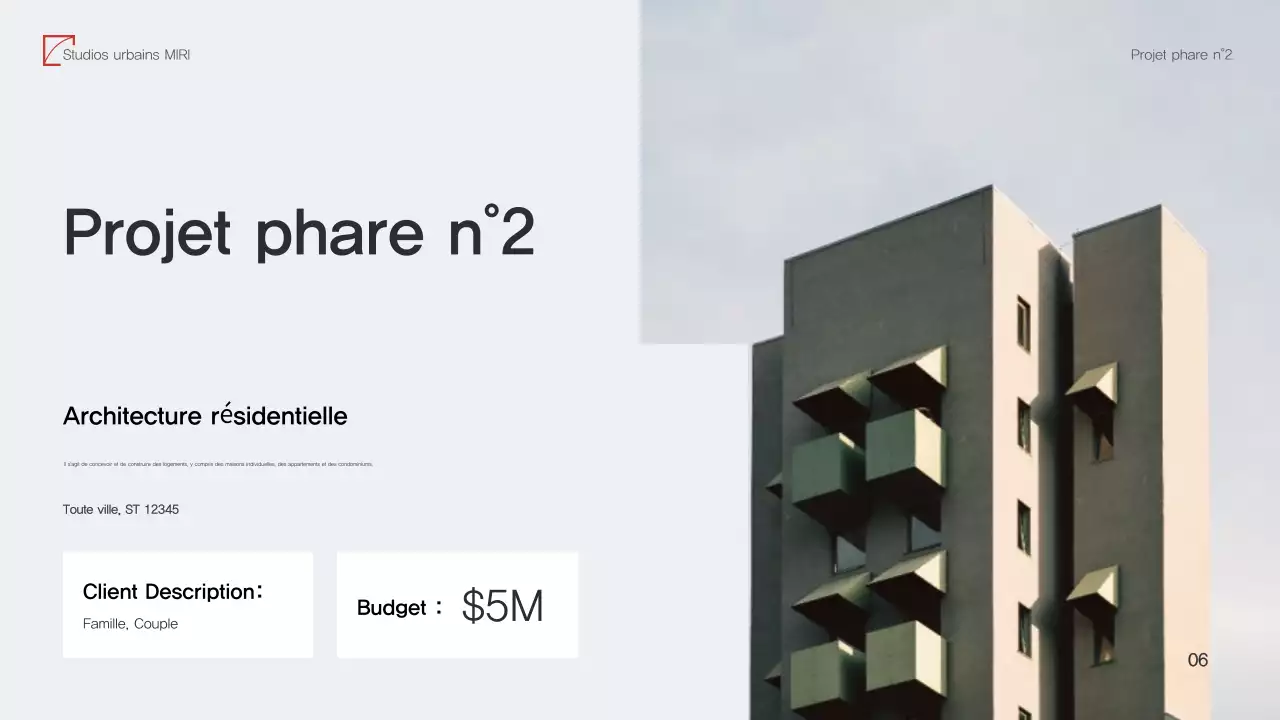 Portefeuille d'architecture moderne rouge