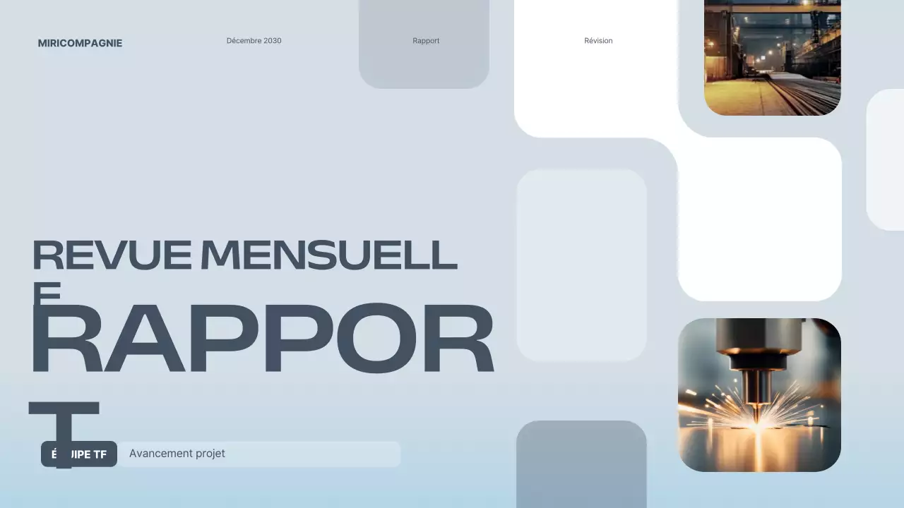 rapport de projet blue modern