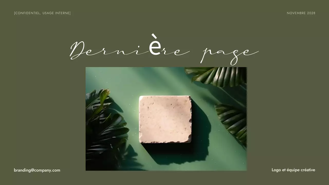 Ligne directrice de la marque verte minimaliste