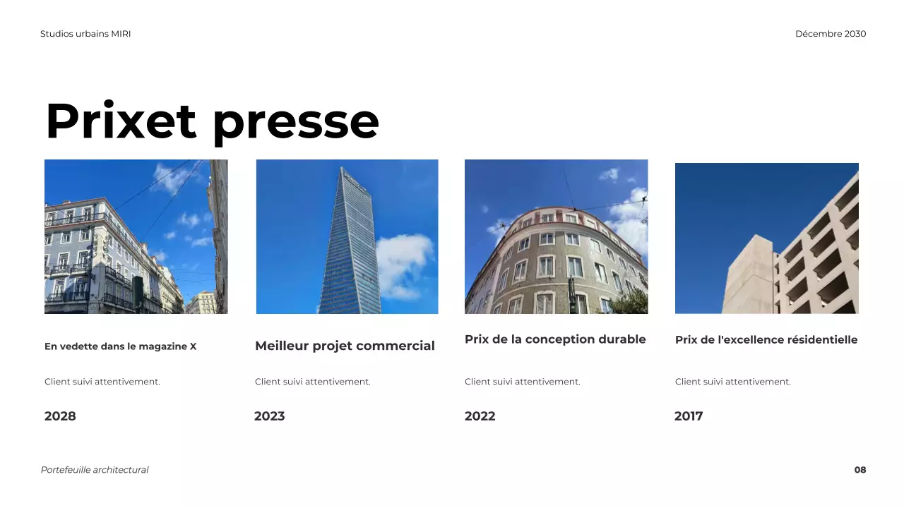 Portfolio d'architecture moderne grise