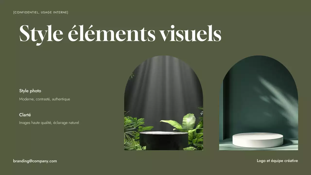 Ligne directrice de la marque verte minimaliste