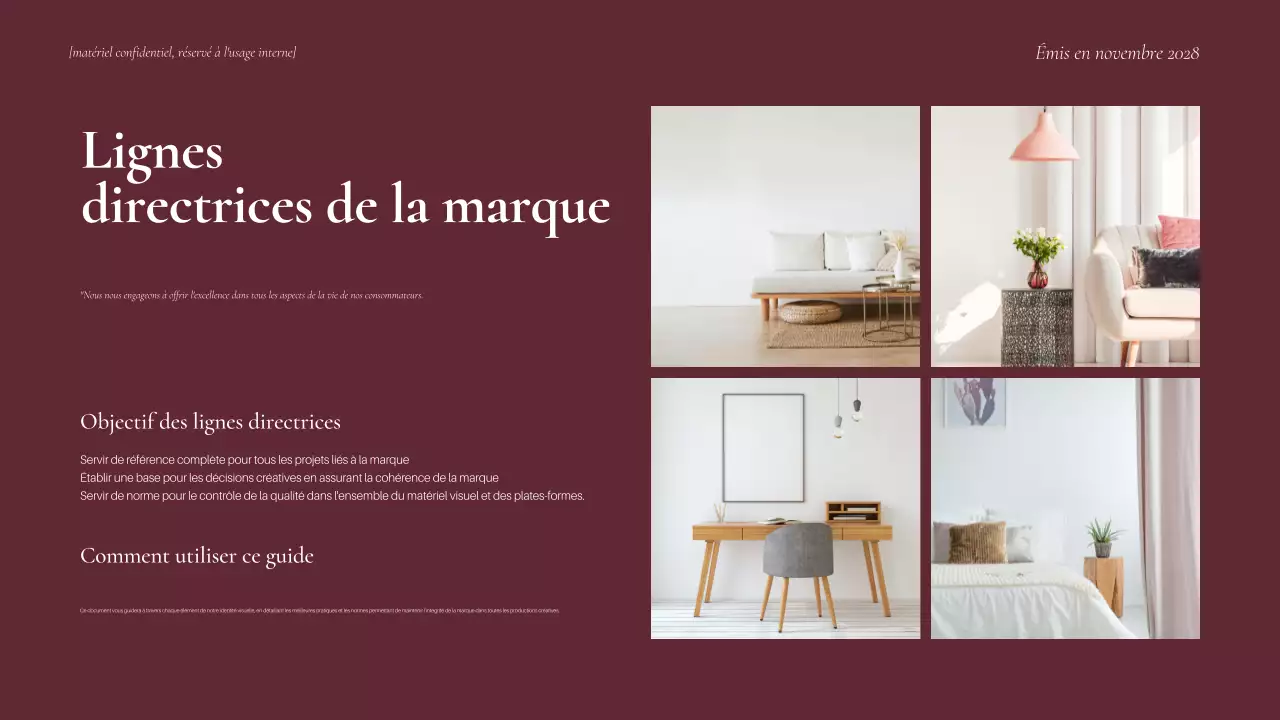 Ligne directrice de la marque Maroon Minimal