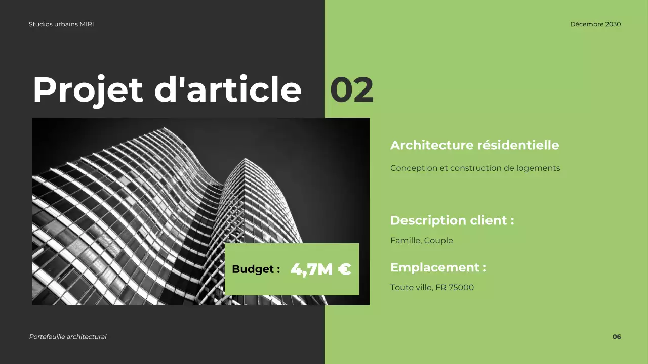 Portfolio d'architecture moderne grise