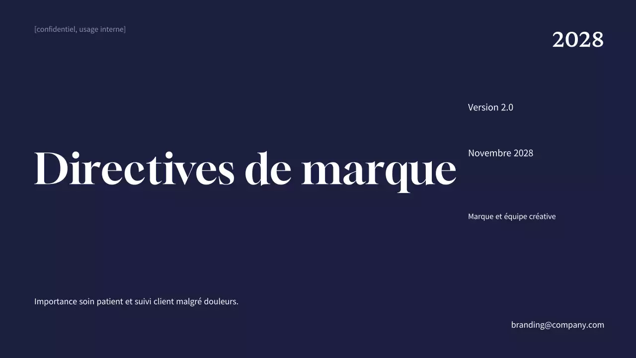 Ligne directrice de la marque Navy Professional