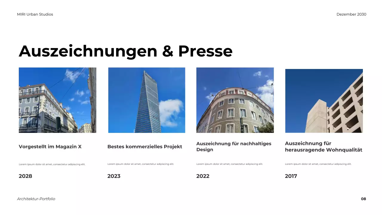 Grau Moderne Architektur Portfolio