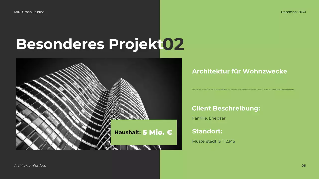 Grau Moderne Architektur Portfolio