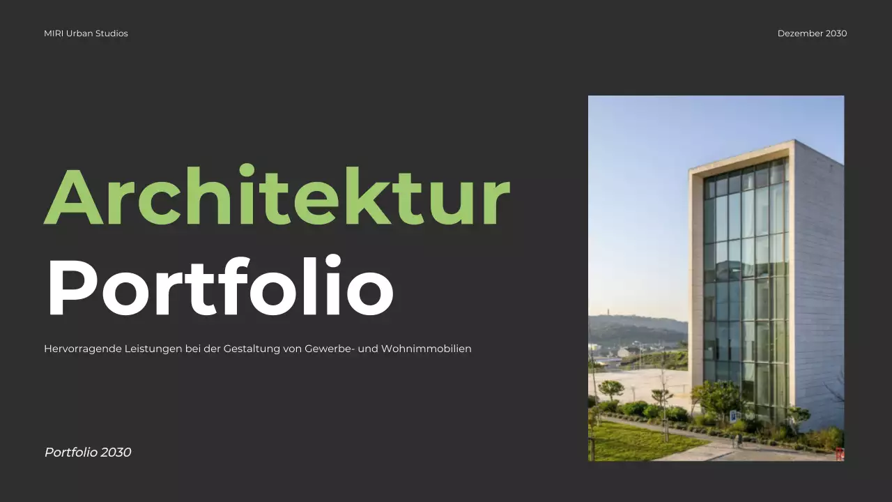 Grau Moderne Architektur Portfolio