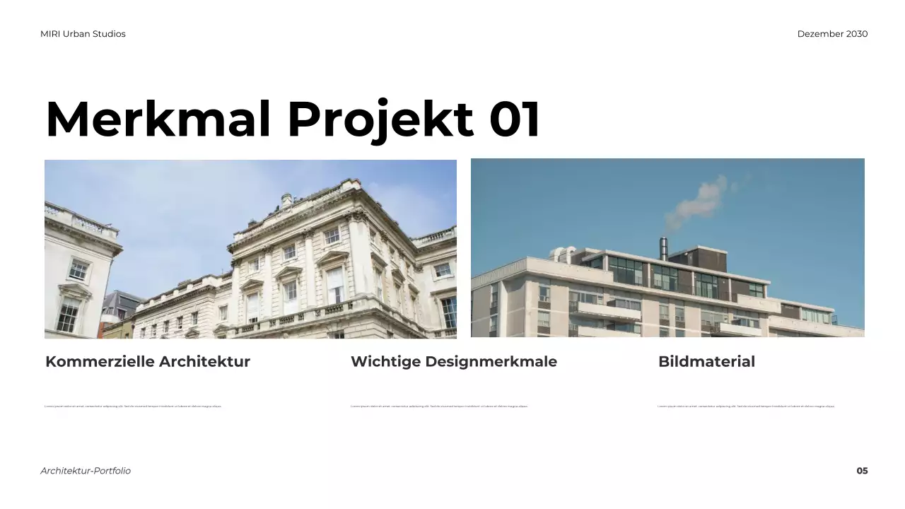 Grau Moderne Architektur Portfolio