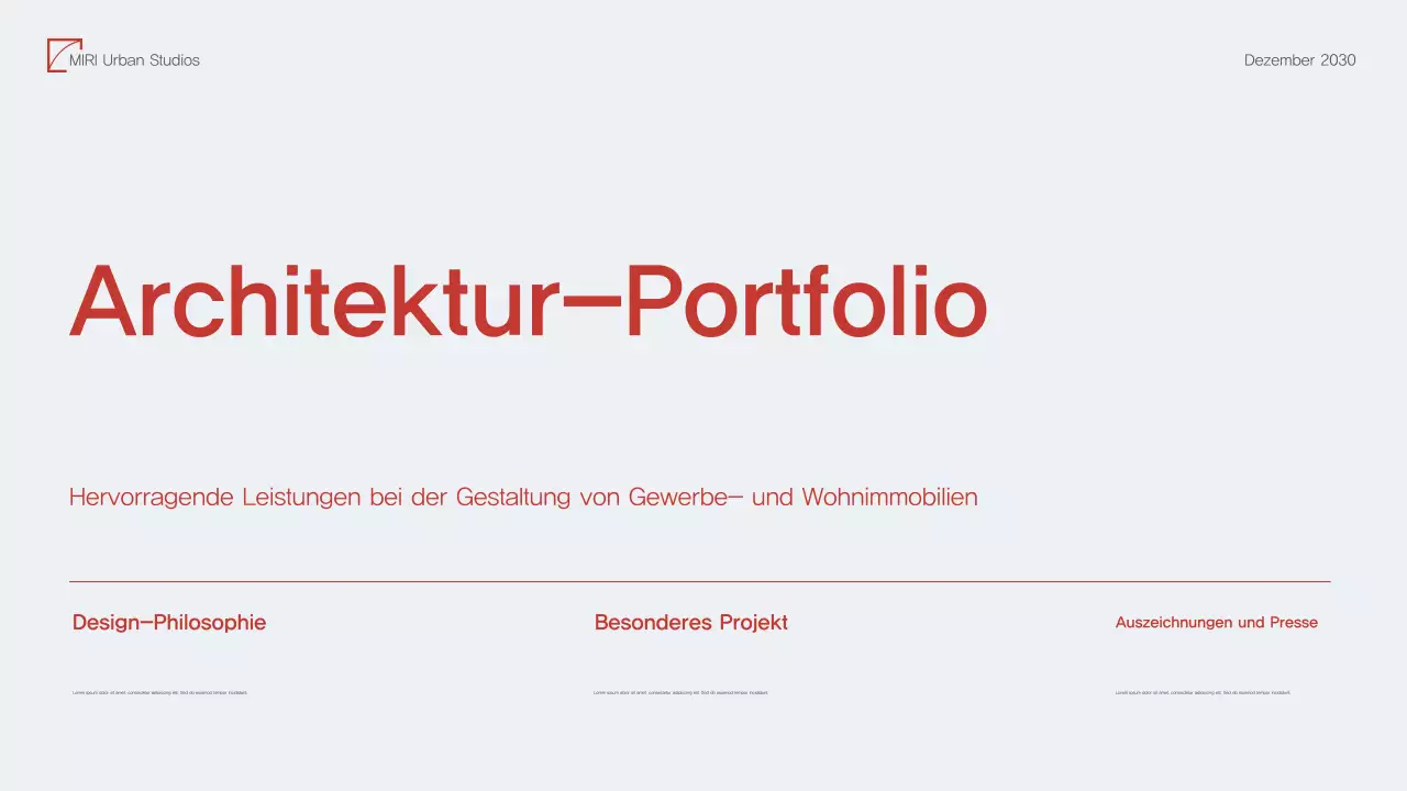 Rotes Portfolio moderner Architektur