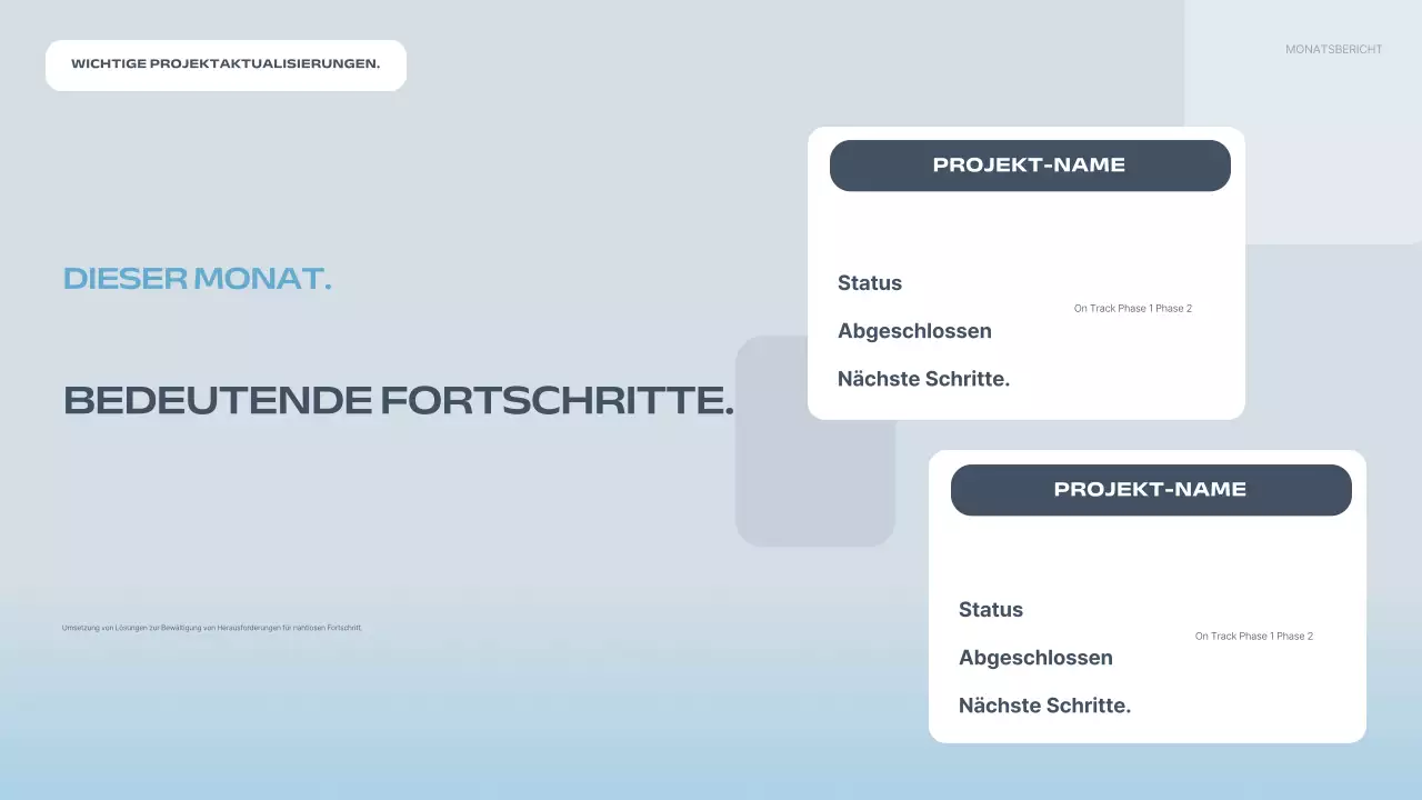 blue modern Projektbericht