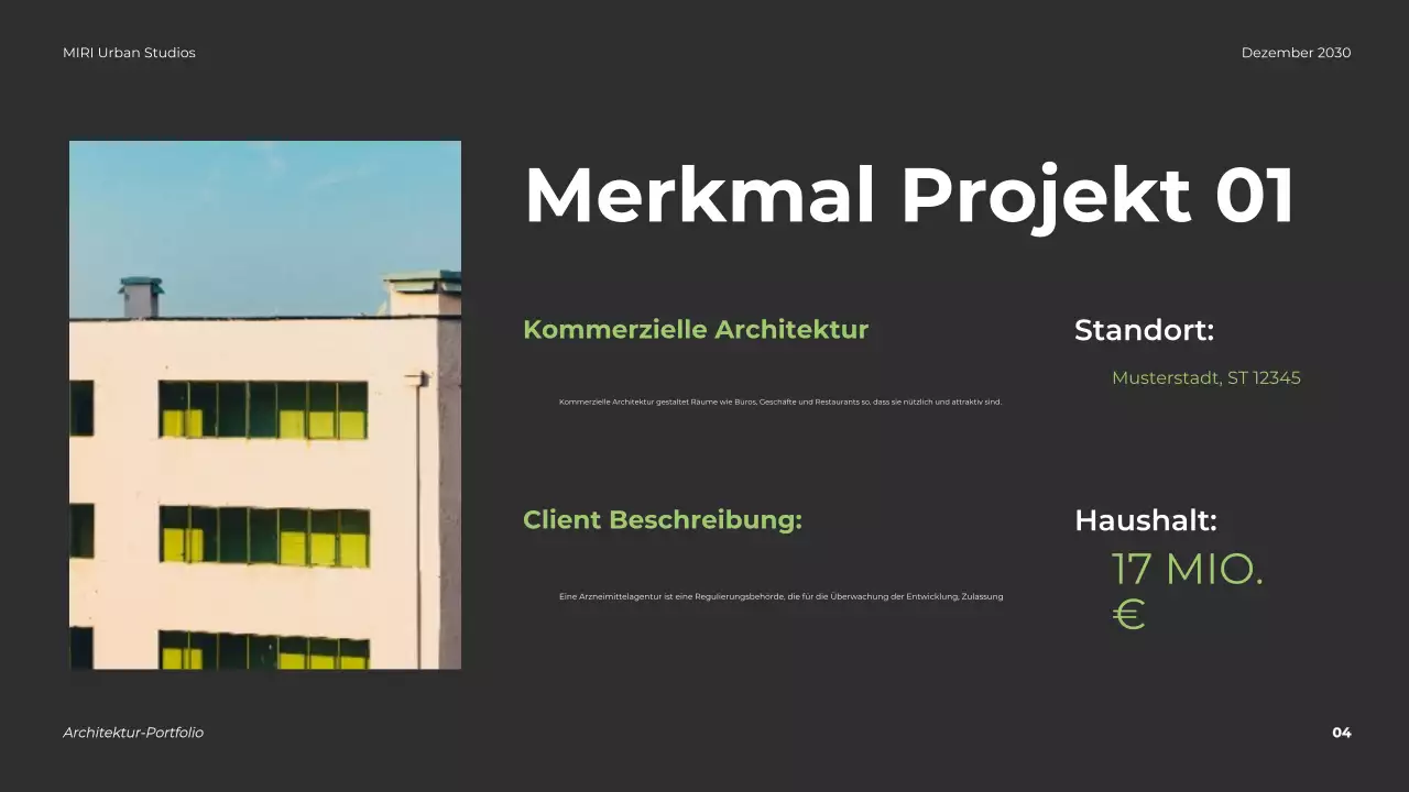 Grau Moderne Architektur Portfolio