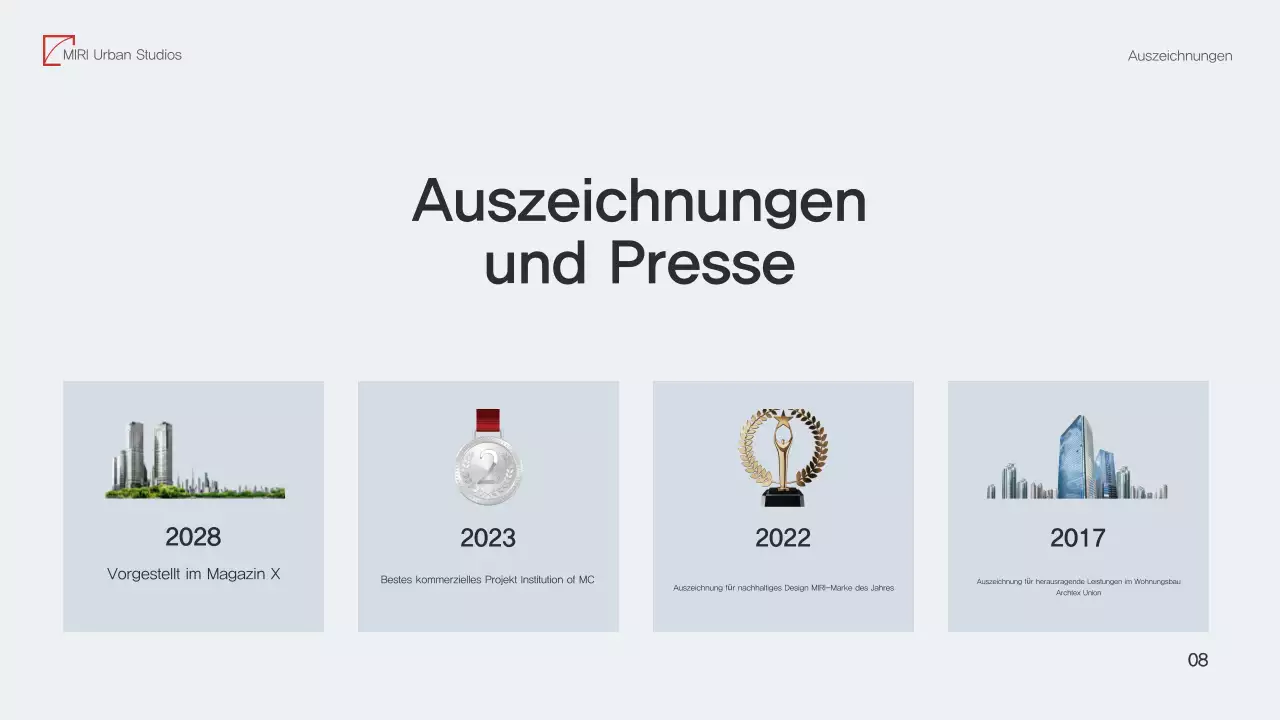 Rotes Portfolio moderner Architektur