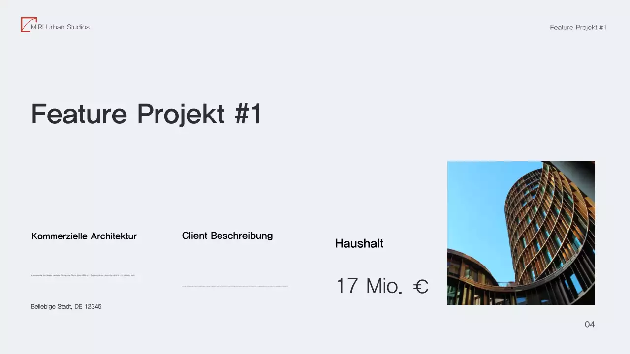 Rotes Portfolio moderner Architektur