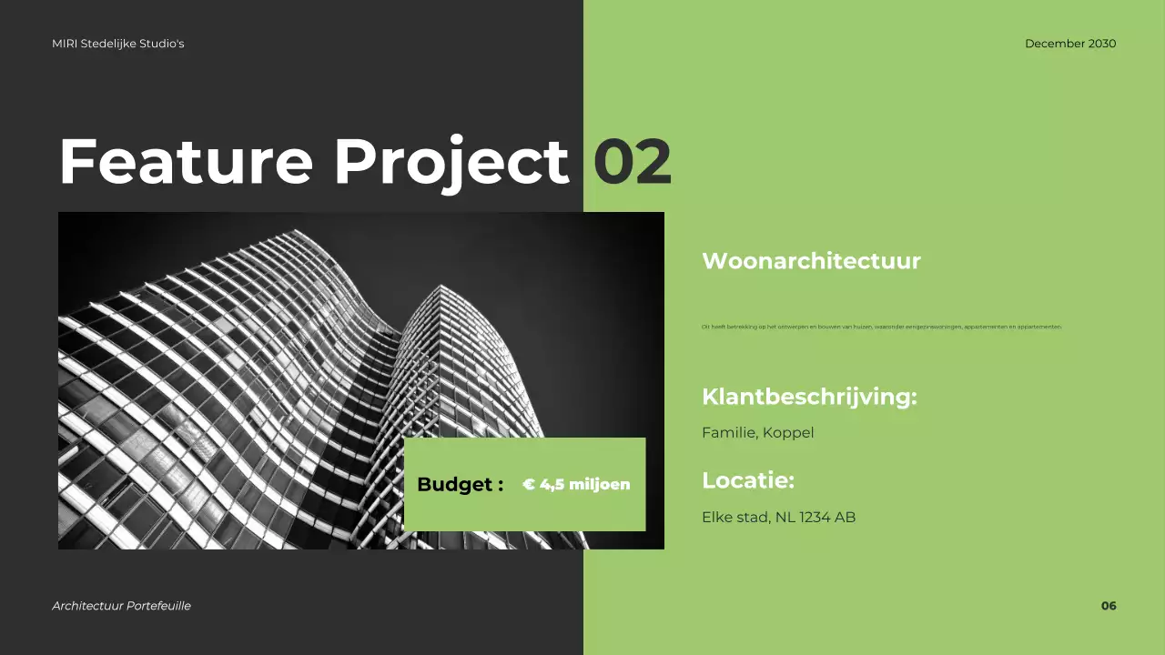 Portfolio Grijze Moderne Architectuur