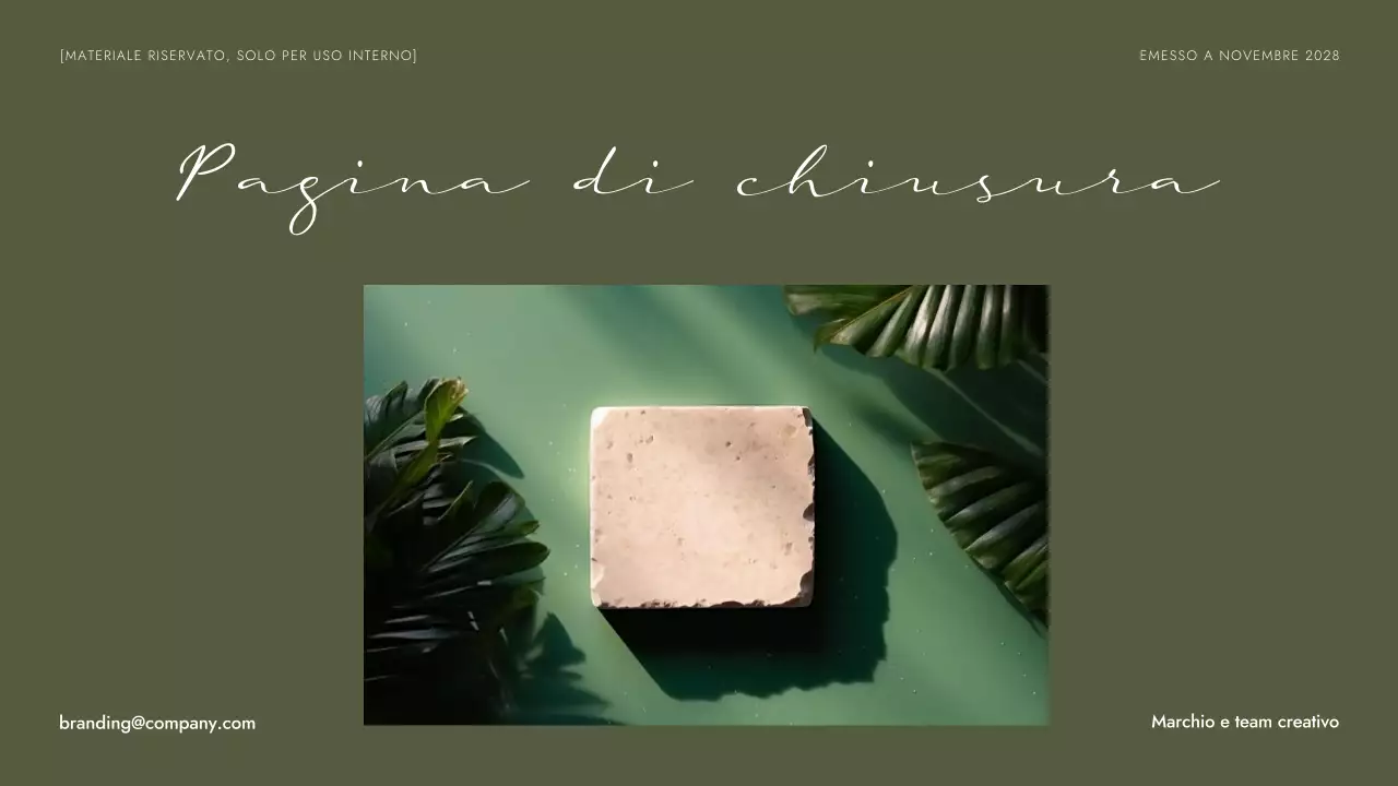 Linea guida del marchio verde minimalista