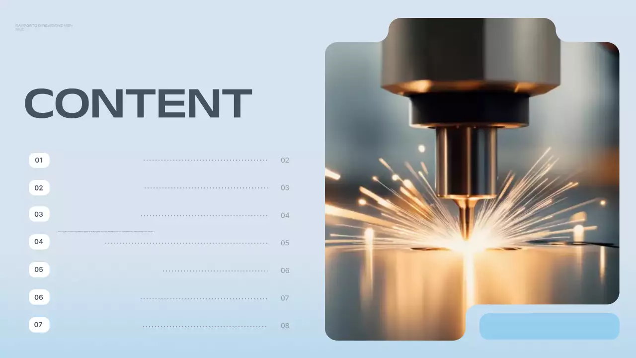 relazione sul progetto blu moderno