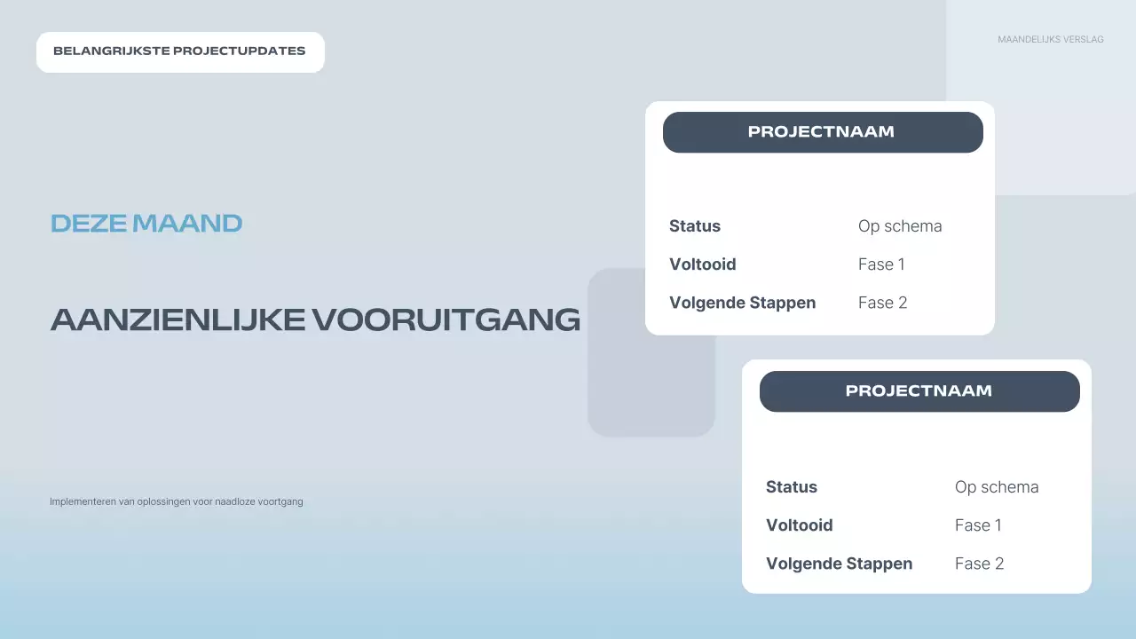 blauw modern projectverslag