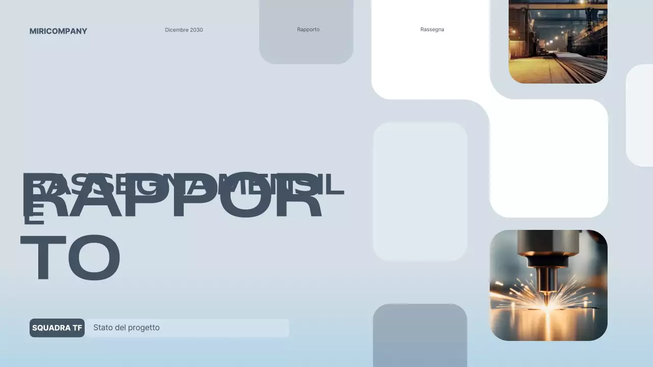 relazione sul progetto blu moderno