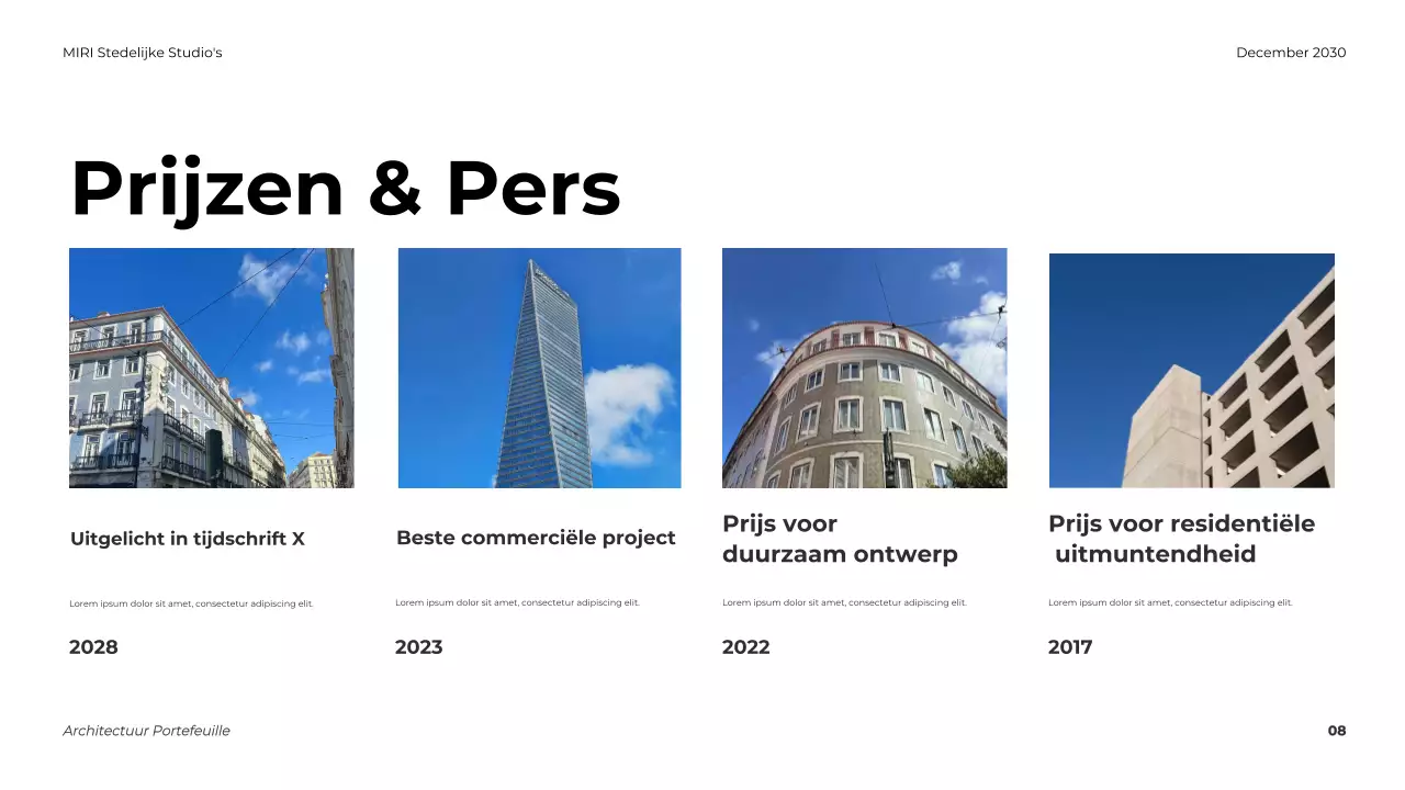 Portfolio Grijze Moderne Architectuur