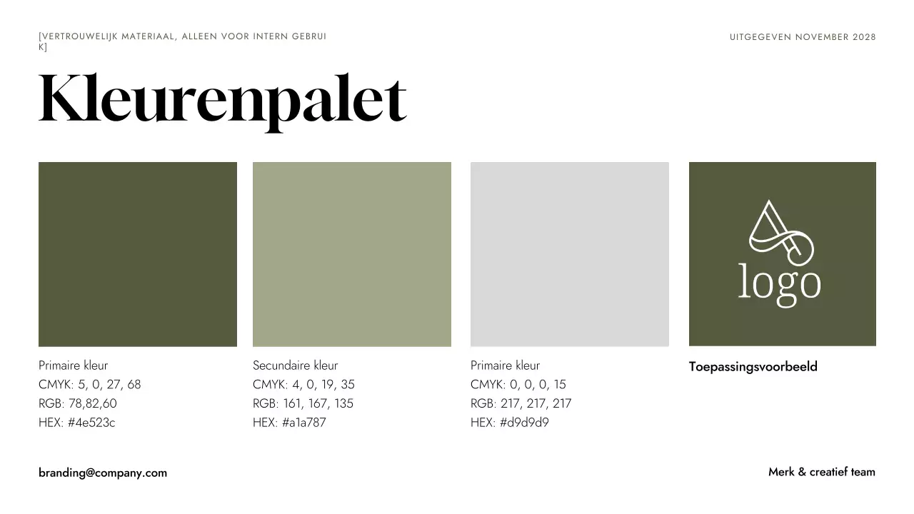 Groene minimalistische merkrichtlijn