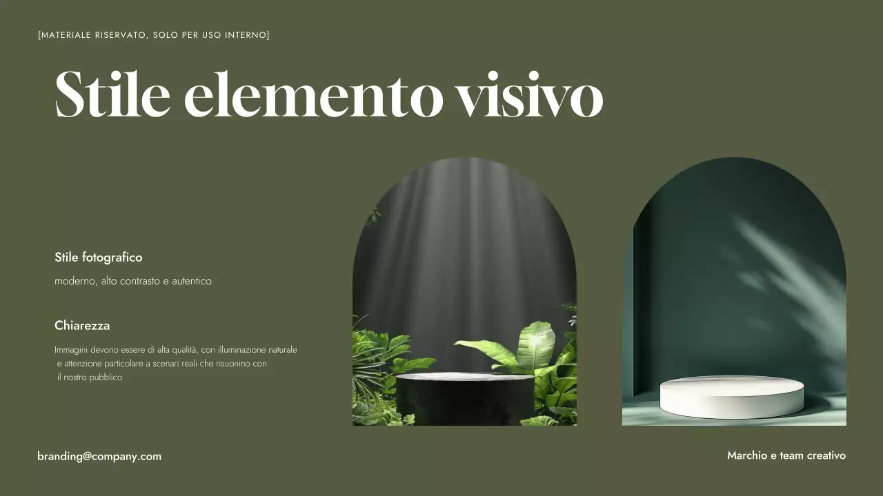 Linea guida del marchio verde minimalista