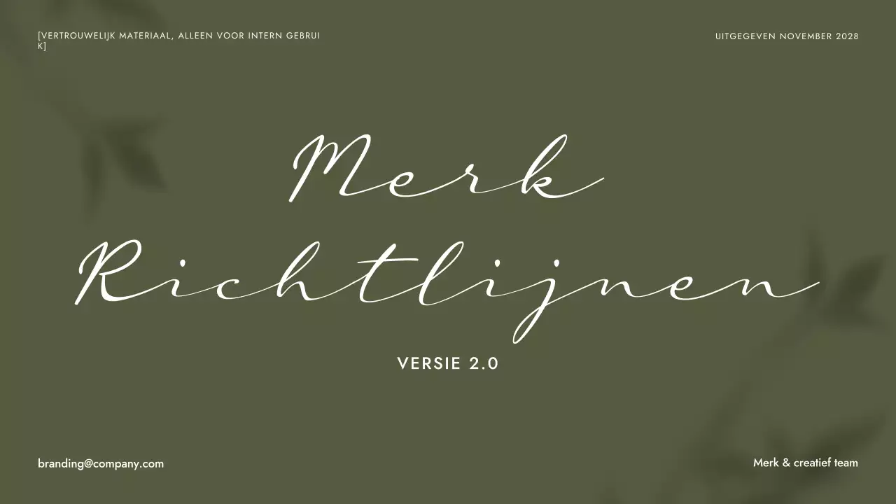 Groene minimalistische merkrichtlijn