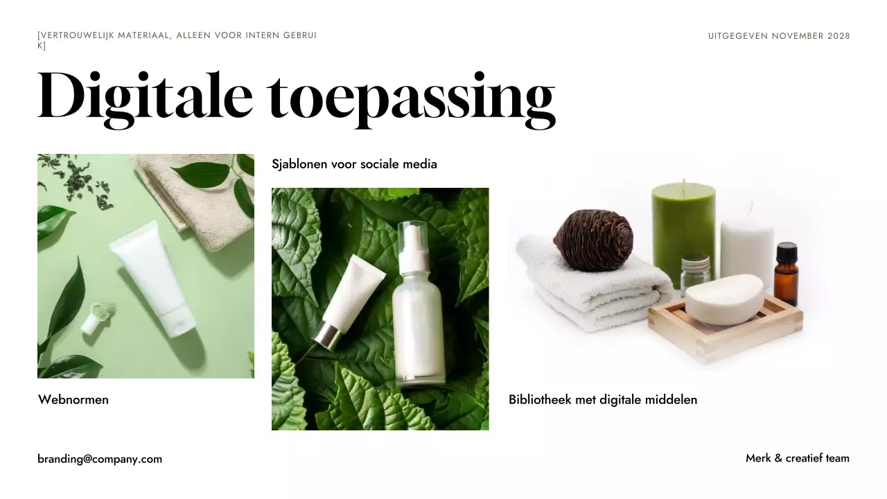 Groene minimalistische merkrichtlijn