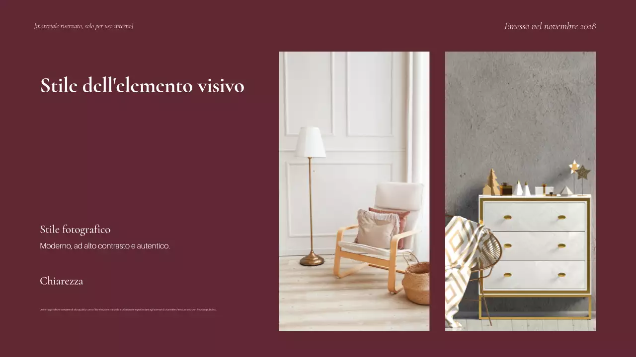 Linea guida del marchio Maroon Minimal