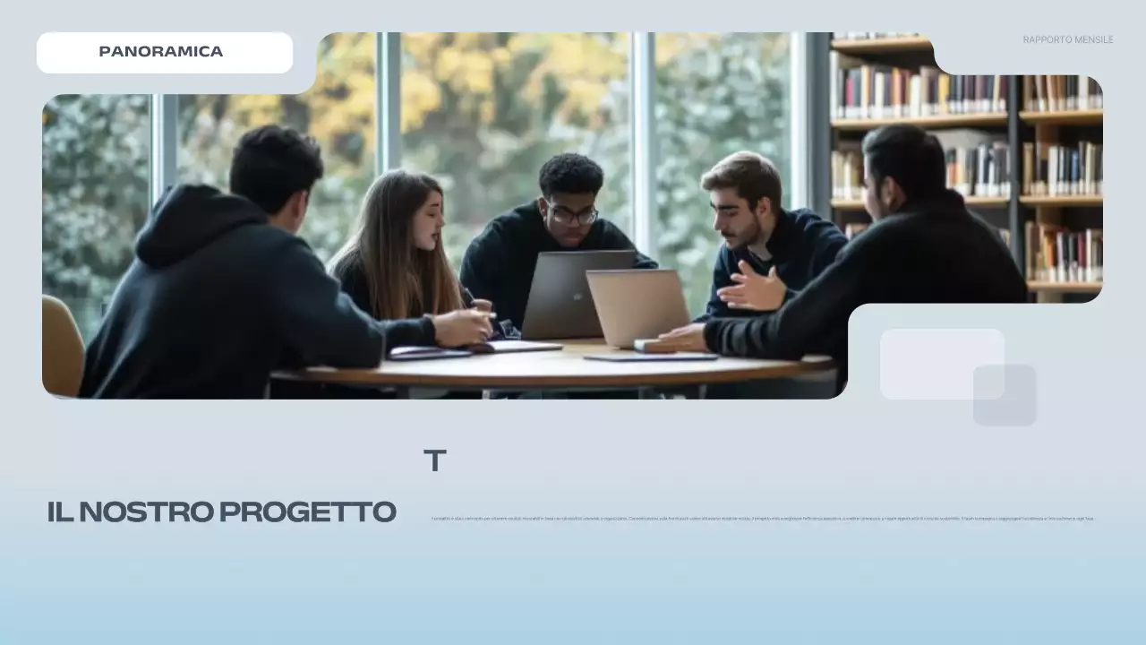 relazione sul progetto blu moderno