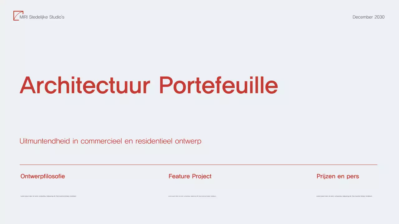 Red Moderne Architectuur Portfolio