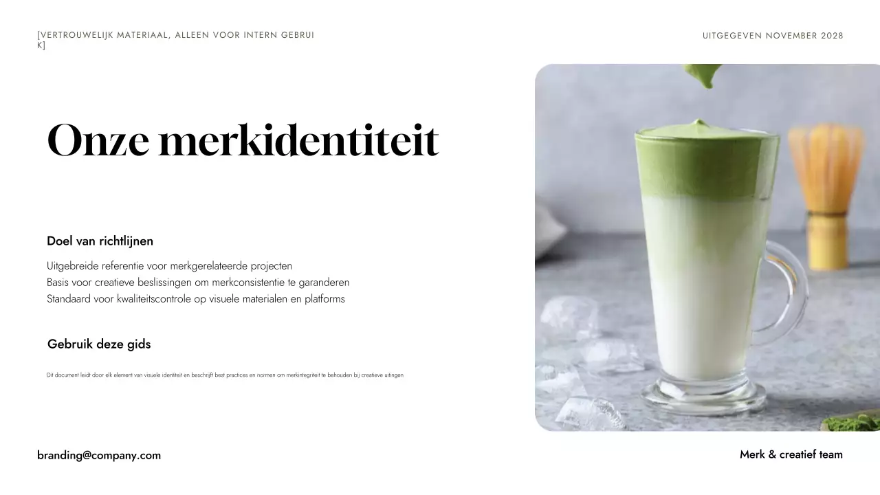 Groene minimalistische merkrichtlijn