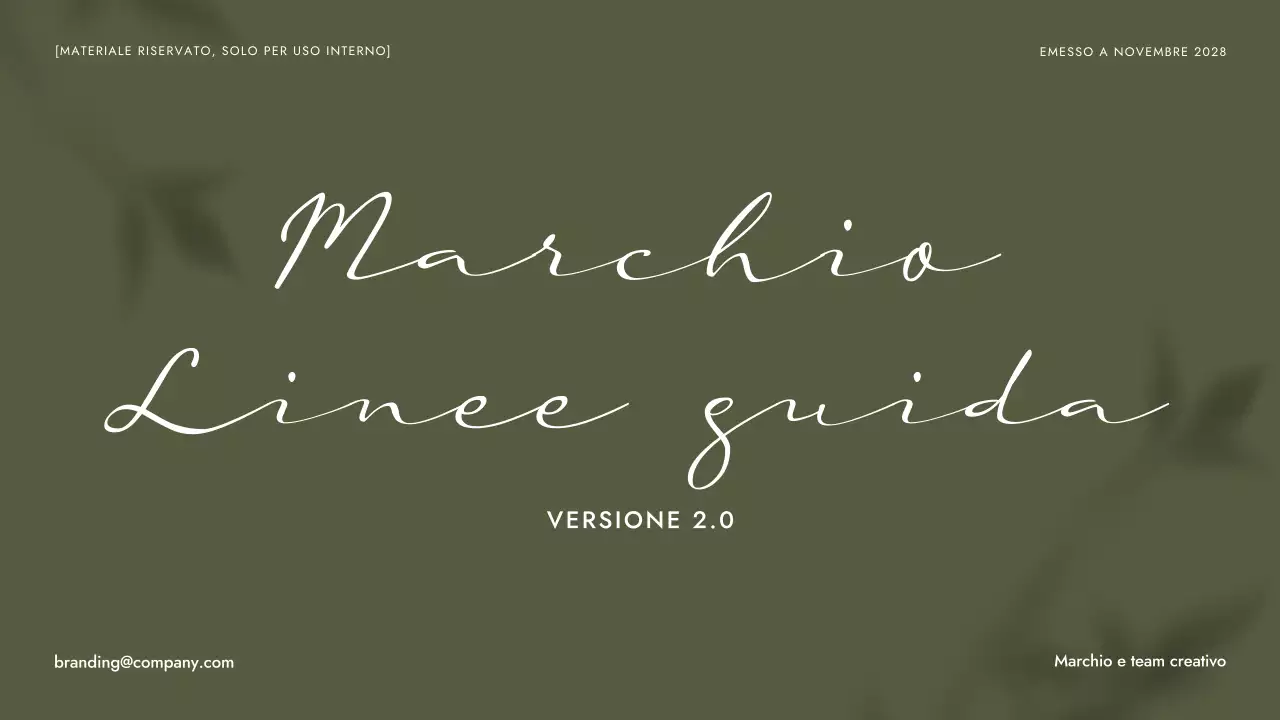 Linea guida del marchio verde minimalista