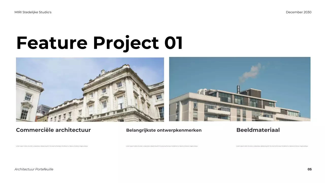 Portfolio Grijze Moderne Architectuur