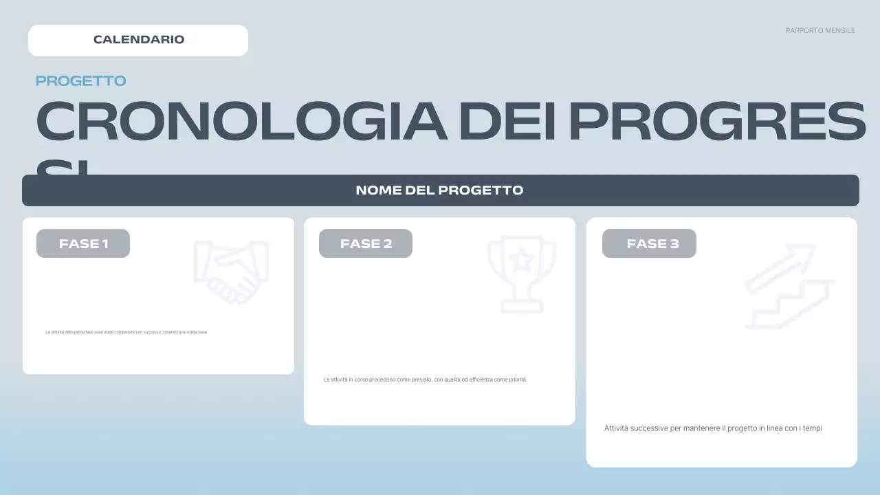 relazione sul progetto blu moderno